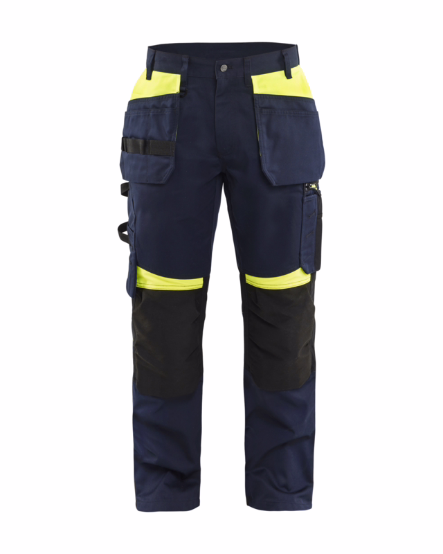 Arbejdsbuks 1555 Hi-vis Mørk Marineblå/Gul, str. C50