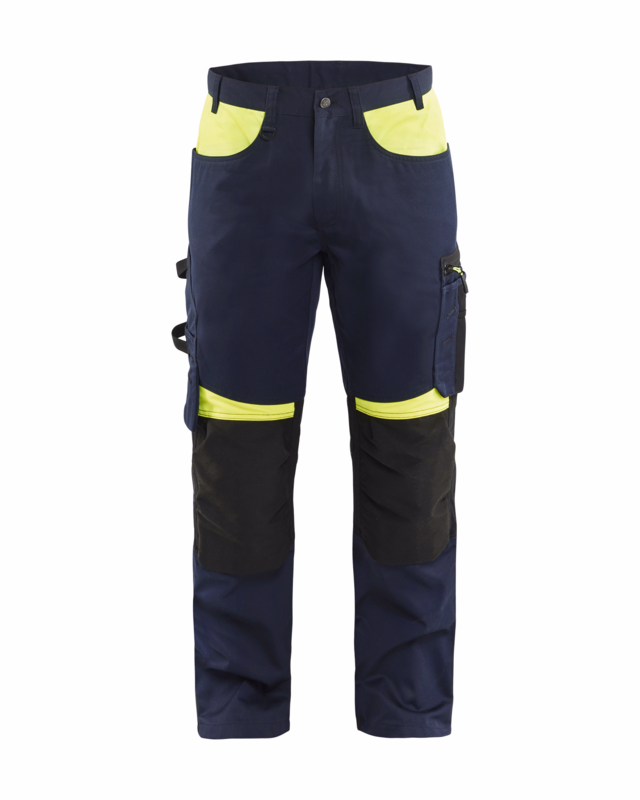 Arbejdsbuks 1556 Hi-vis Mørk Marineblå/Gul, str. C52