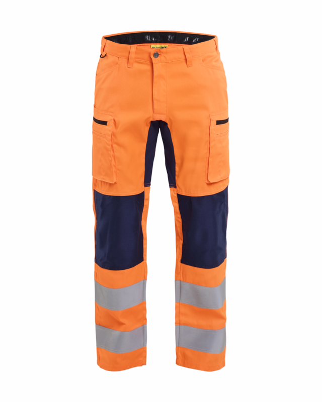 Arbejdsbuks Hi-vis 1585 orange/marineblå, str. D112