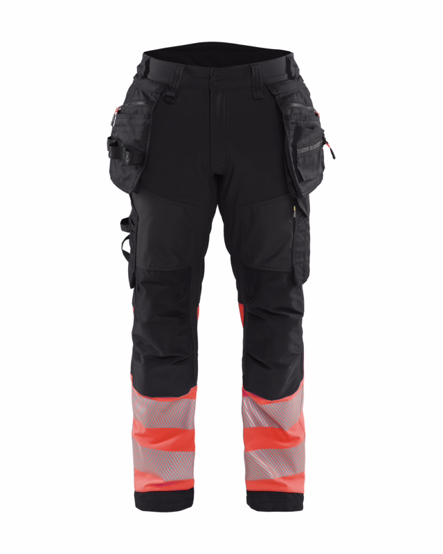 Softshellbuks 1821 Hi-vis Sort/Rød, str. C60