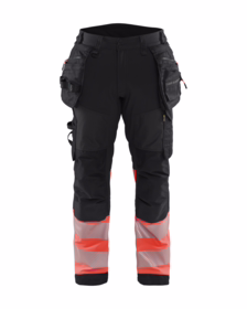 Blåkläder - Softshellbuks 1821 Hi-vis Sort/Rød