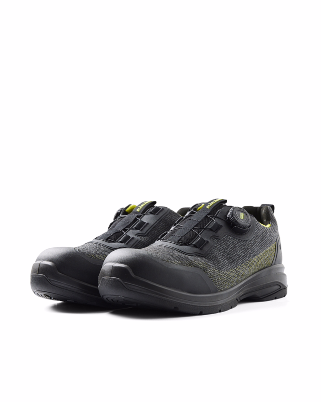 Sikkerhedssko 2438 Cradle Sort/hi-vis gul, str. 35