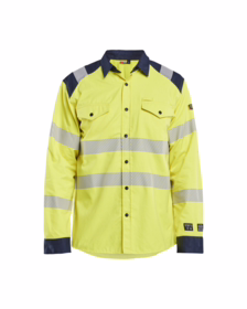 Blåkläder - Arbejdsskjorte Hi-vis 3239 gul/marineblå