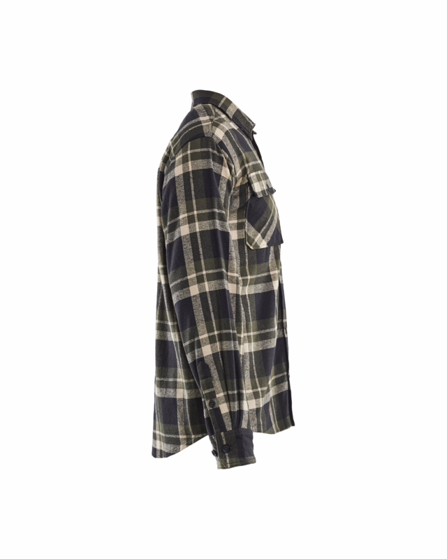 Arbejdsskjorte 3288 Skovgrøn/Sort, str. 4XL