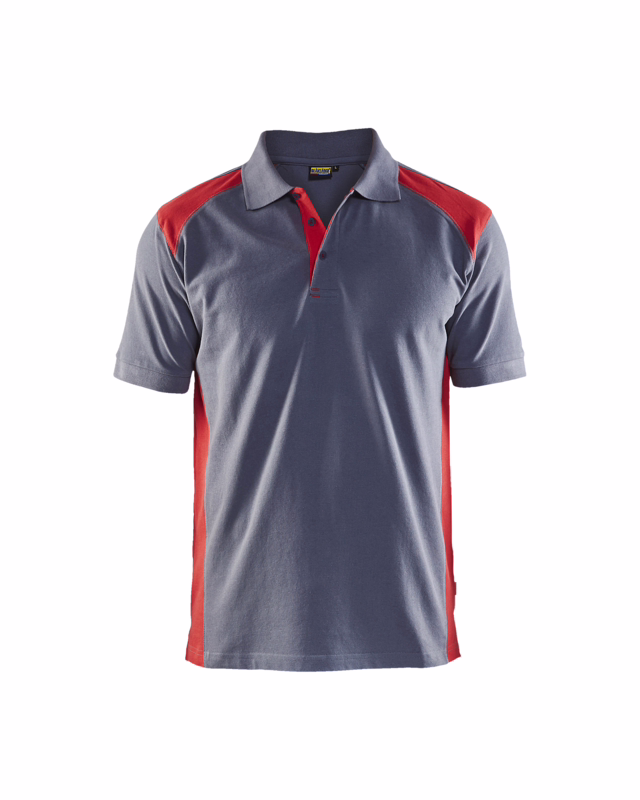 Poloshirt 3324 grå/rød, str. M