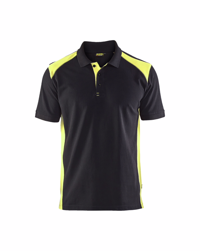 Poloshirt 3324 sort/gul, str. M