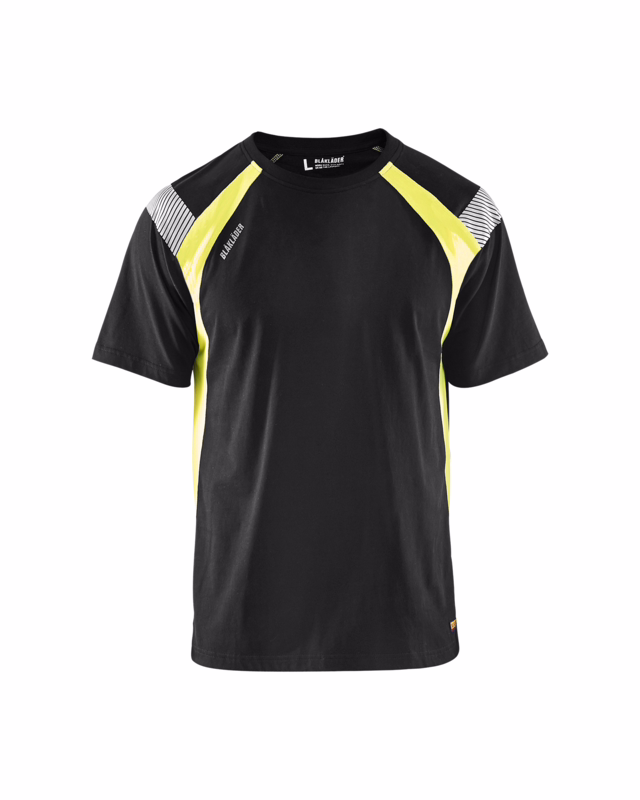 T-shirt Hi-vis 3332 sort/gul, str. XS
