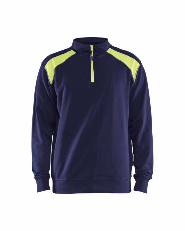 Sweatshirt 3353 marineblå/gul, str. 4XL