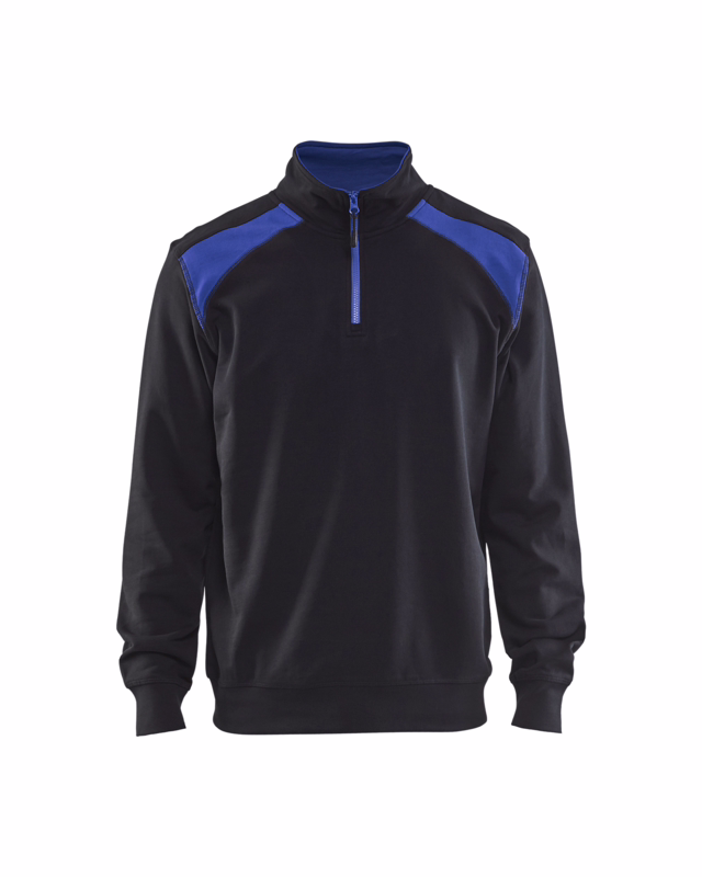 Sweatshirt 3353 sort/koboltblå, str. S