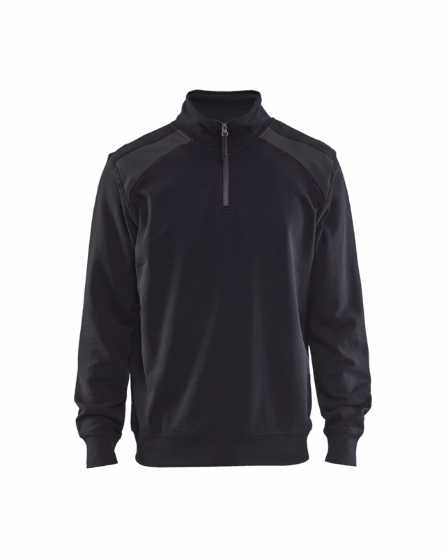 Sweatshirt 3353 sort/mellemgrå, str. XS