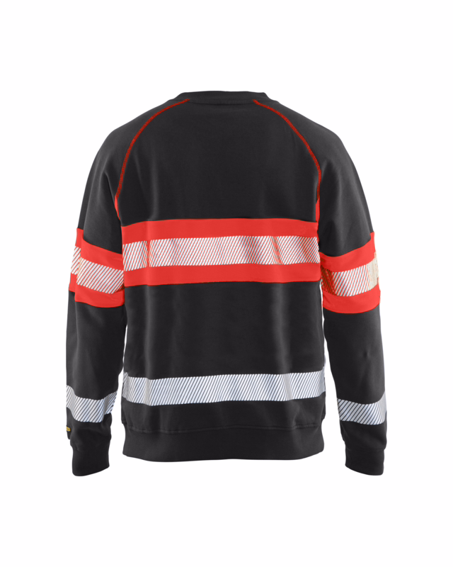 Sweatshirt 33591158 Hi-vis sort/rød, str. XS