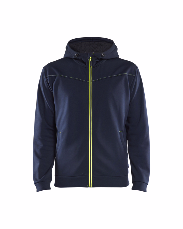Hættetrøje 3363 Hi-vis Mørk Marineblå/Gul, str. XS