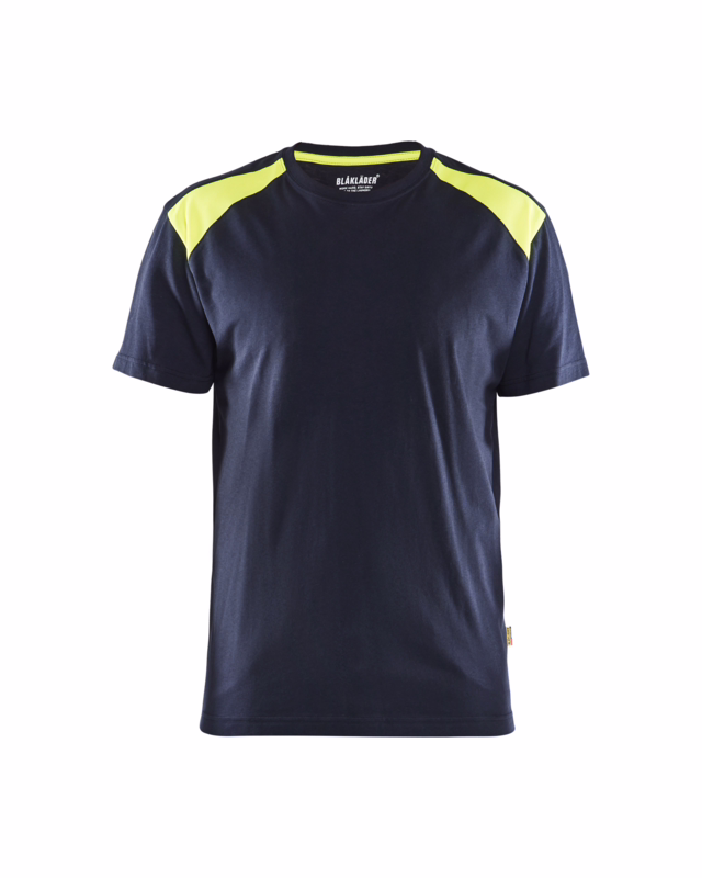 T-shirt 3379 Hi-vis Mørk Marineblå/Gul, str. S
