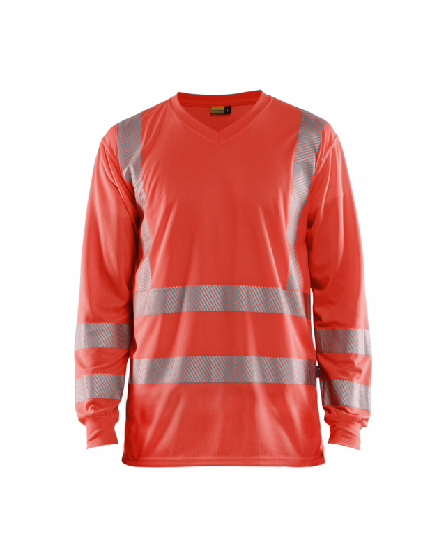 T-shirt L/Æ Hi-vis 3385 rød, str. XL