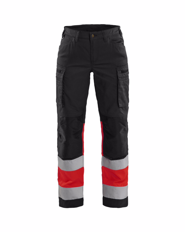 Arbejdsbuks Dame Hi-vis 7161 Sort/Rød, str. D24