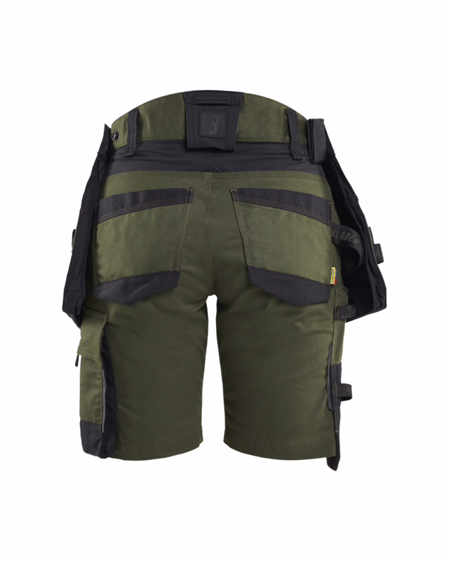 Arbejdsshorts Dame 7175 Skovgrøn/sort, str. C36