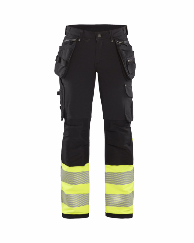 Arbejdsbuks Dame Hi-vis 7193 sort/gul, str. D23
