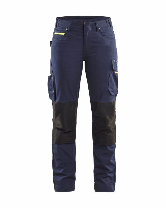 Arbejdsbuks Dame Hi-vis 7195 Mørk Marineblå/Gul, str. D25