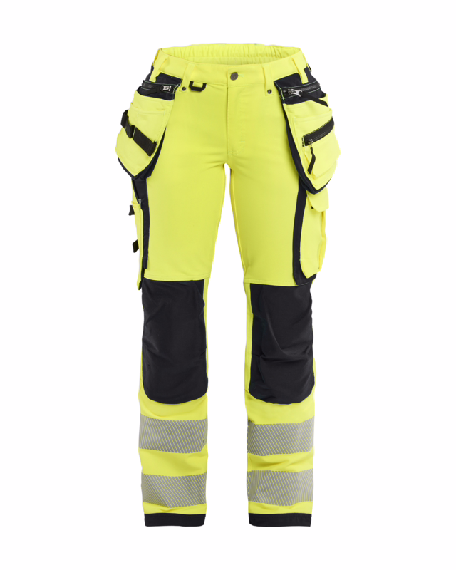 Arbejdsbuks Dame Hi-vis 7197 gul/sort, str.C42