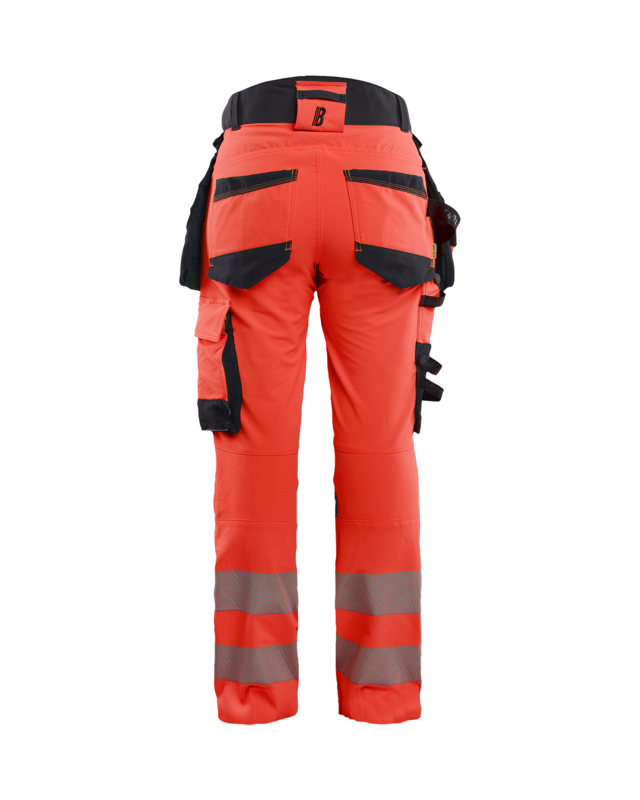 Arbejdsbuks Dame Hi-vis 7022 Rød/sort, str. C48