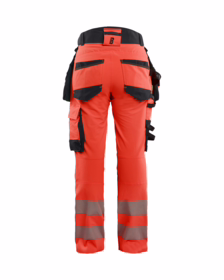 Blåkläder - Arbejdsbuks Dame Hi-vis 7022 Rød/sort