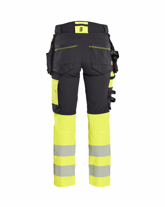 Arbejdsbuks Dame Hi-vis 7025 Sort/gul, str. C46