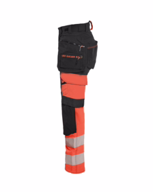 Blåkläder - Arbejdsbuks Dame Hi-vis 7025 Sort/rød