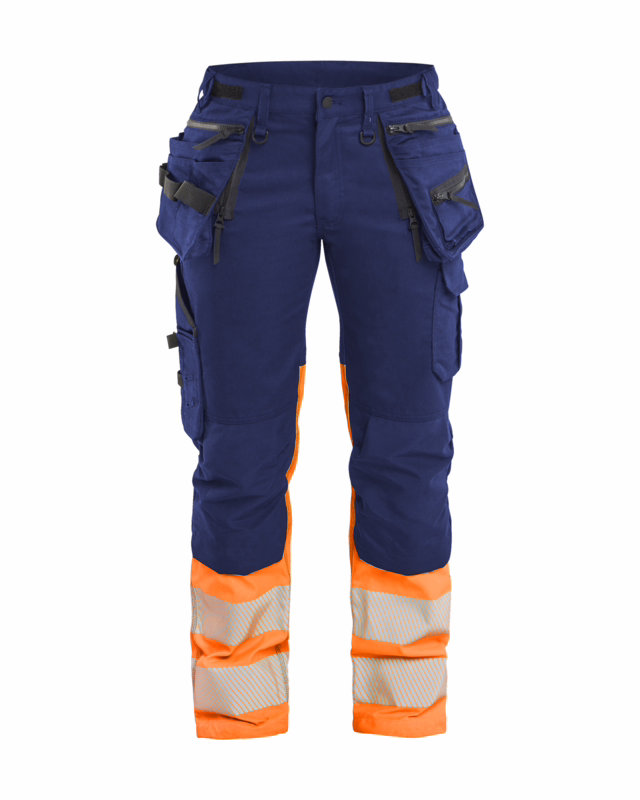 Arbejdsbuks Dame Hi-vis 7030 Marineblå/orange, str. D18
