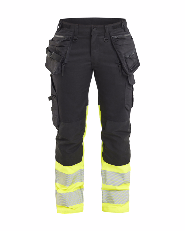 Arbejdsbuks Dame Hi-vis 7030 Sort/gul, str. C36