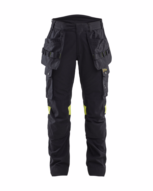 Arbejdsbuks Dame 7108 Sort/hi-vis gul, str. C46