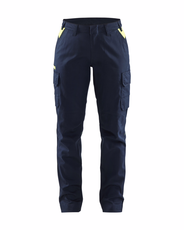 Arbejdsbuks Dame Hi-vis 7144 Mørk Marineblå/Gul, str. D25
