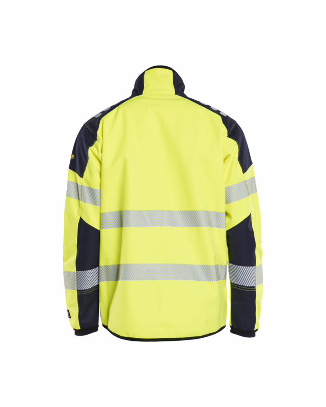 Softshelljakke Hi-vis 4948 Gul/marineblå, str. 4XL