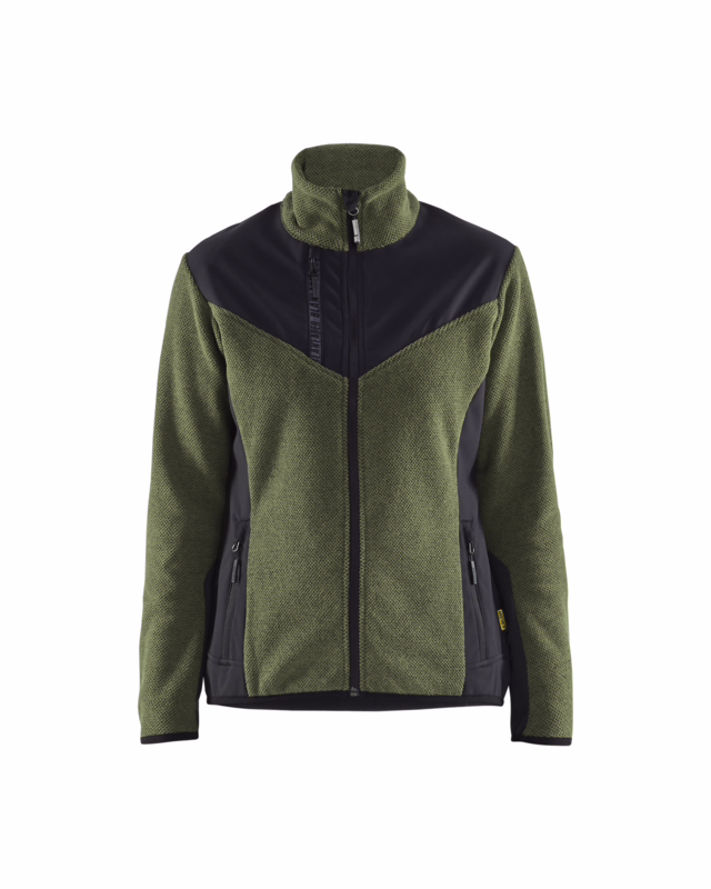 Jakke Dame 5943 Strikket Efterårs grøn/sort, str. 2XL