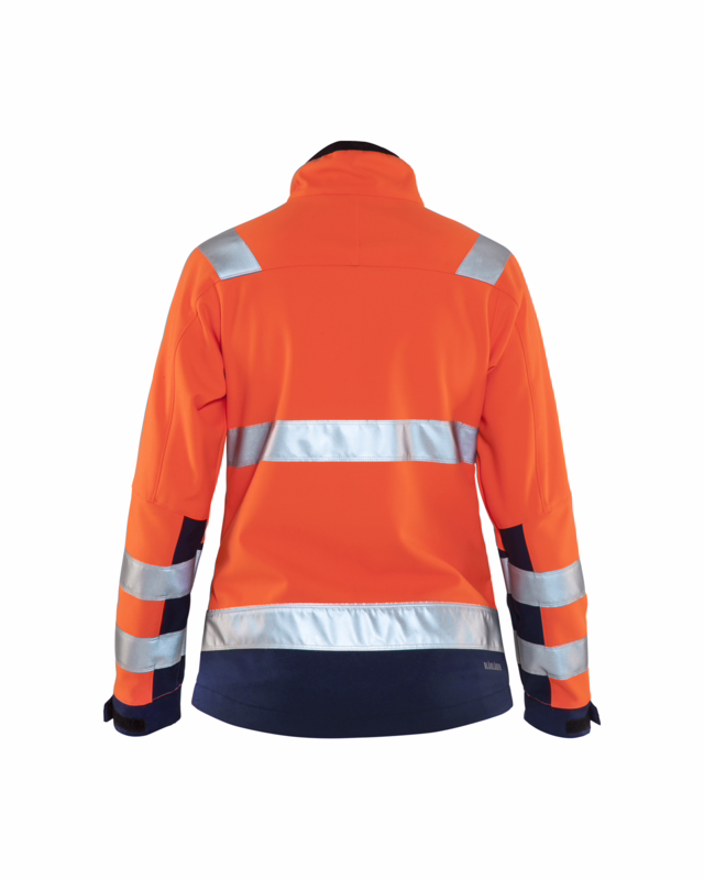 Softshell jakke Dame Hi-vis 4902 orange/marineblå, str.L