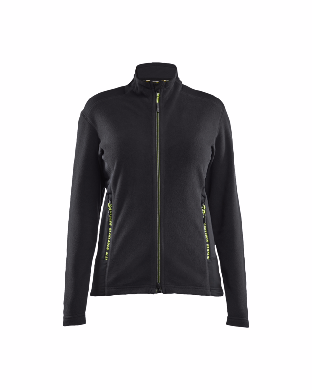 Microfleecejakke Dame 4766 Sort/gul, str. XL