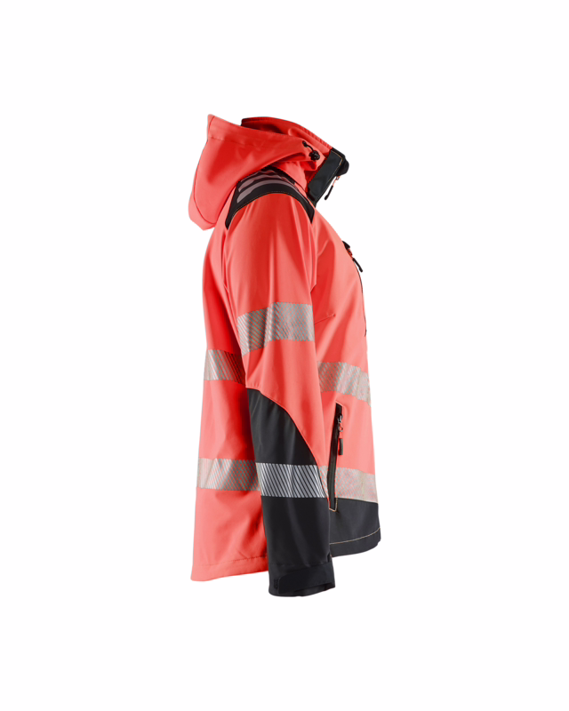 Softshell jakke Dame Hi-vis 4791 rød/sort, str.2XL
