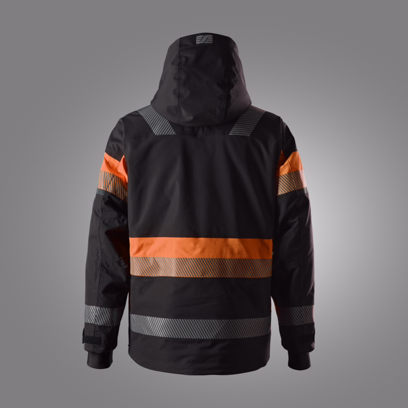 Arbejdsjakke 1135 Sort/Hi-vis orange, str. 2XL