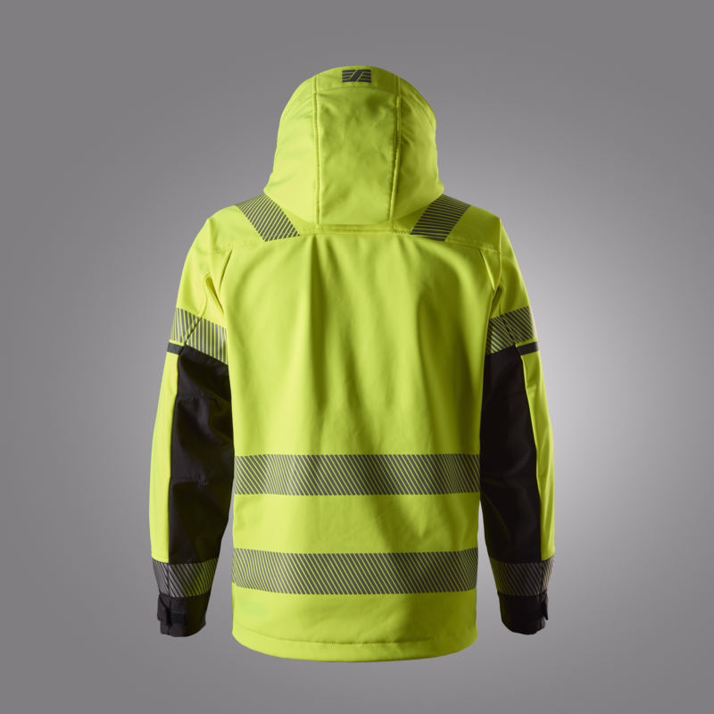 Softshelljakke 1232 Hi-vis gul/sort, str. XL