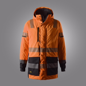 Snickers - Parka jakke 1831 Hi-vis orange/sort