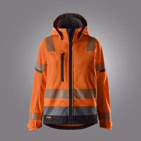 Snickers - Softshelljakke Dame 1273 Hi-vis orange/sort