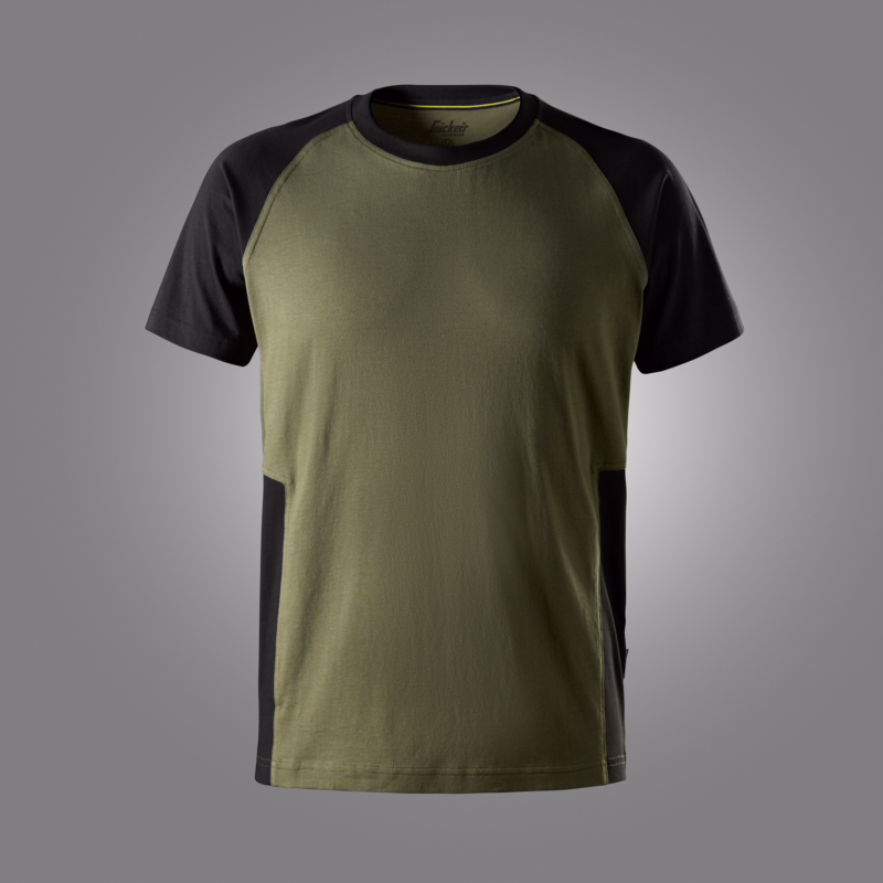 T-shirt 2550 Khaki grøn/sort, str. XS