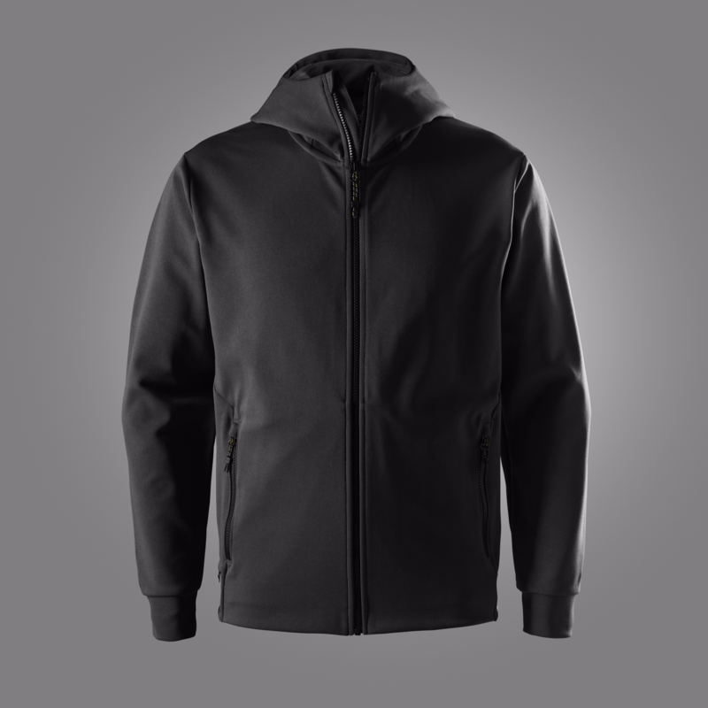 Hættetrøje m/lyn 2092 Sort, str. 4XL