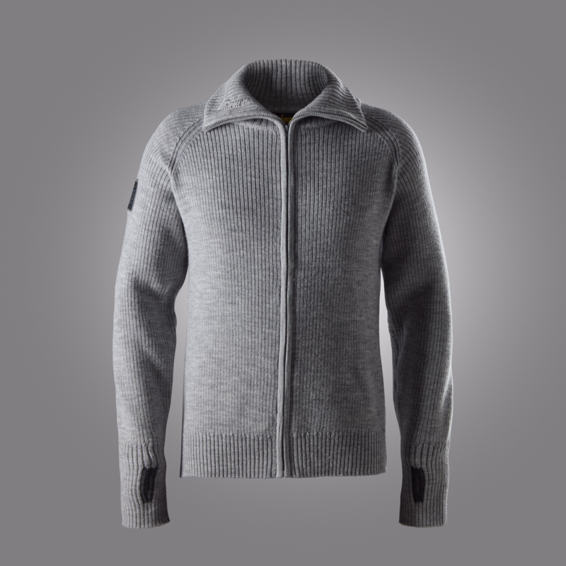 Uldtrøje m/lyn 2906 Lys gråmeleret, str. 4XL