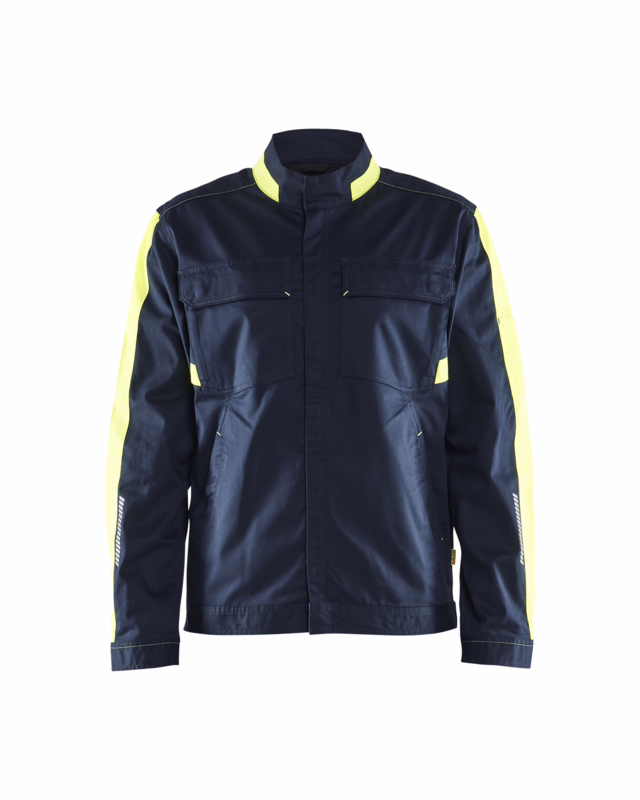 Arbejdsjakke 4444 Hi-vis Mørk marineblå/gul, str. 4XL