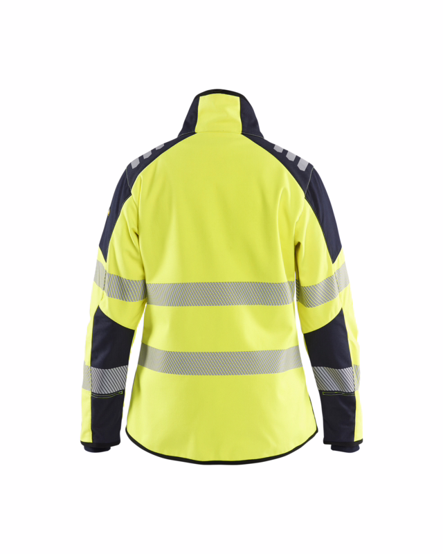 Softshell jakke 4448 Dame Hi-vis Gul/Marineblå, str. XL