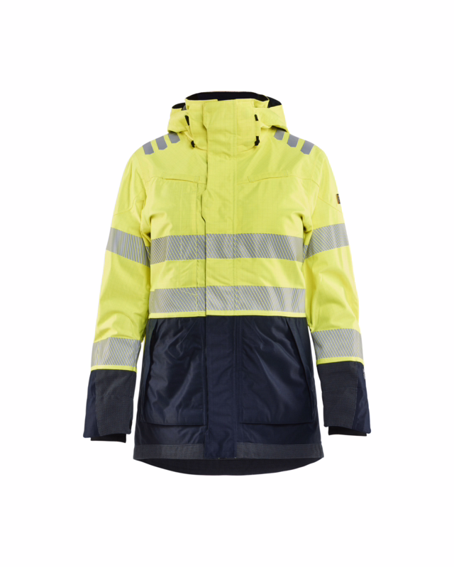 Skaljakke Dame 4449 Hi-vis Gul/Marineblå, str. 3XL