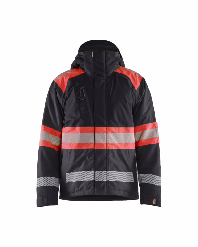 Vinterjakke Hi-vis 4480 Sort/rød, str. 2XL