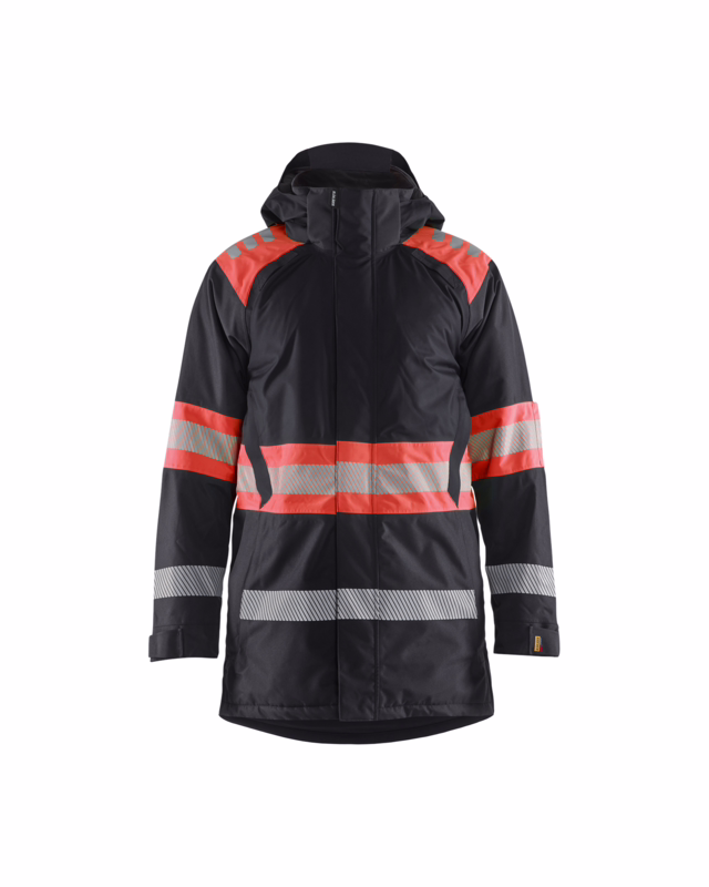 Vinterjakke 4485 Hi-vis Sort/Rød, str. 3XL
