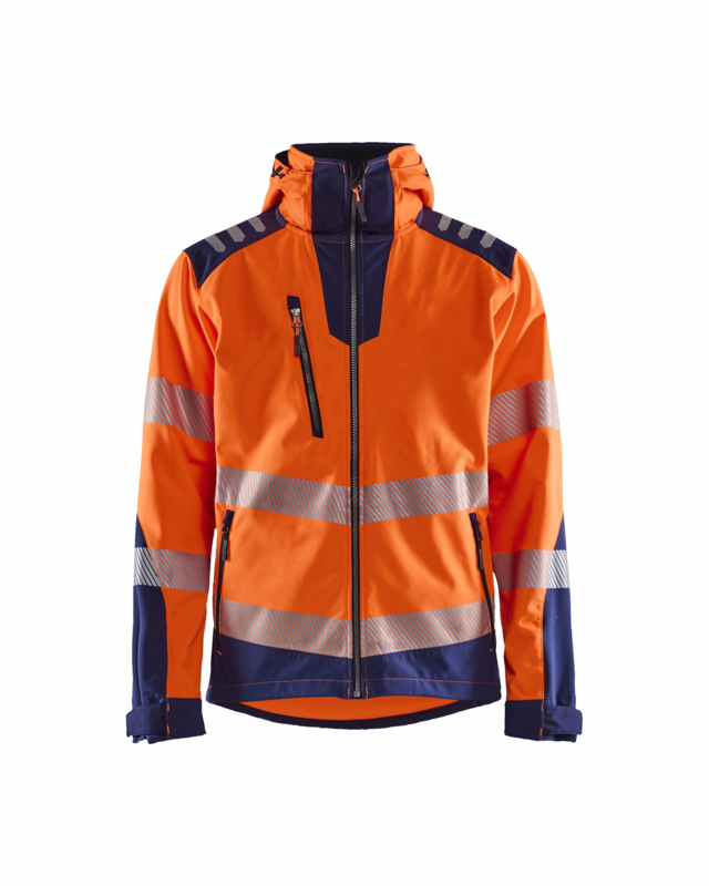 Softshell jakke 44912513 Hi-vis orange/marineblå, str. L