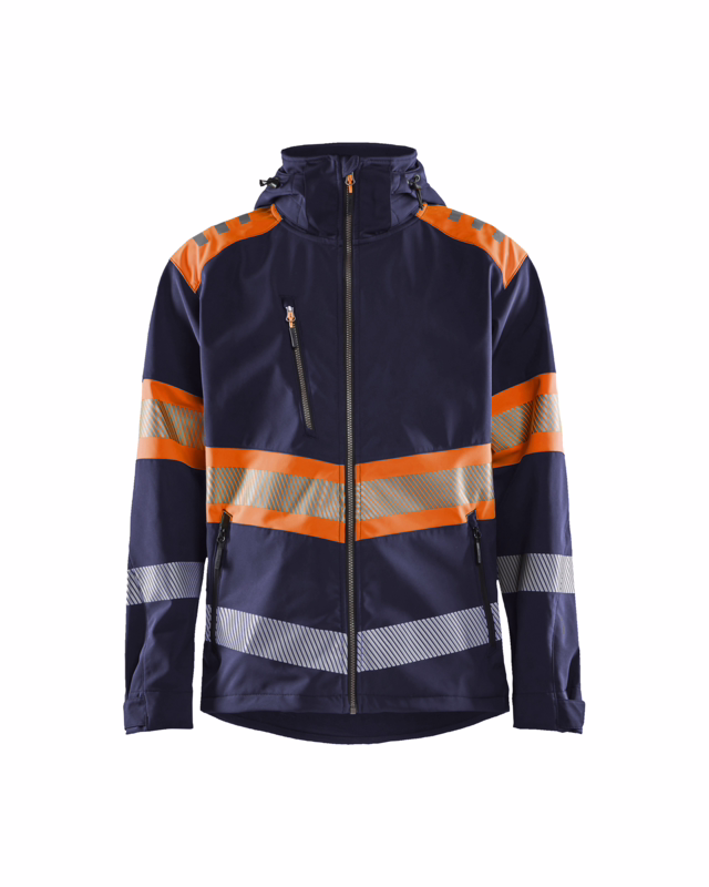 Softshell jakke 4494 Hi-vis Marineblå/Orange, str. 4XL